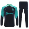 Barcelona Trainings Sweatshirt Kwart-Zip 2023-24 Zwarte - Kind Barcelona Trainings Sweatshirt Kwart-Zip 2023-24 Zwarte - Kind